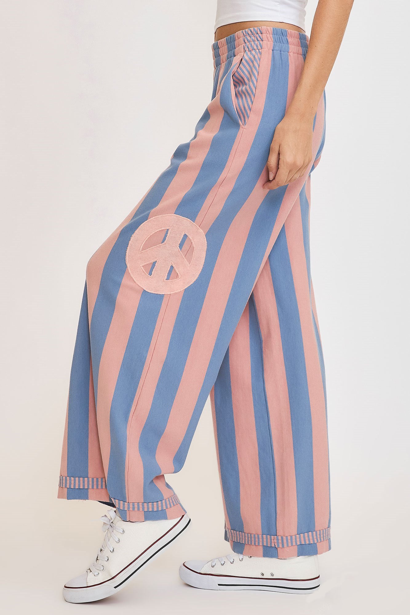 Striped Wide Leg Pants - HOORR