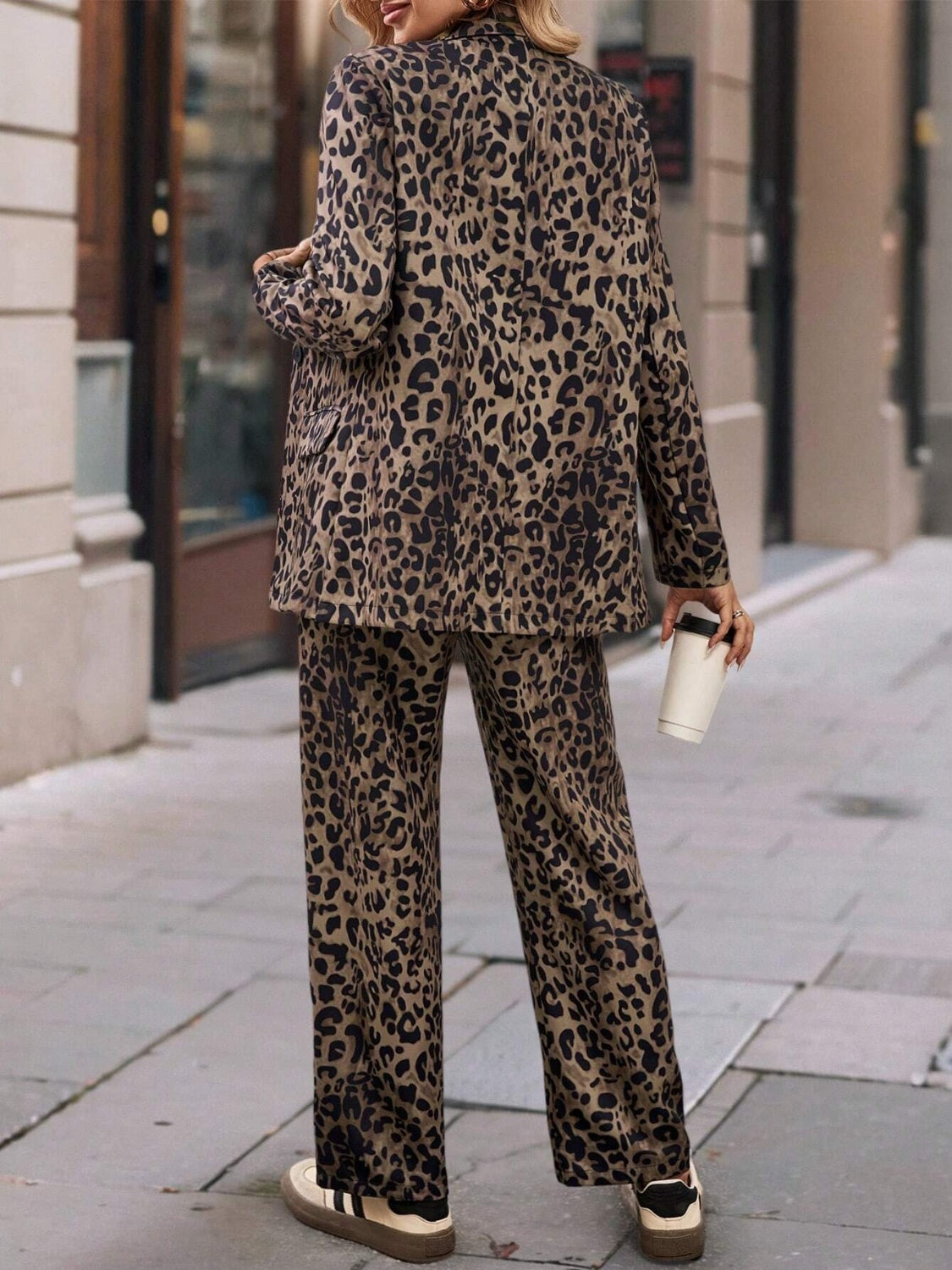 Leopard Blazer and Pants Set - HOORR