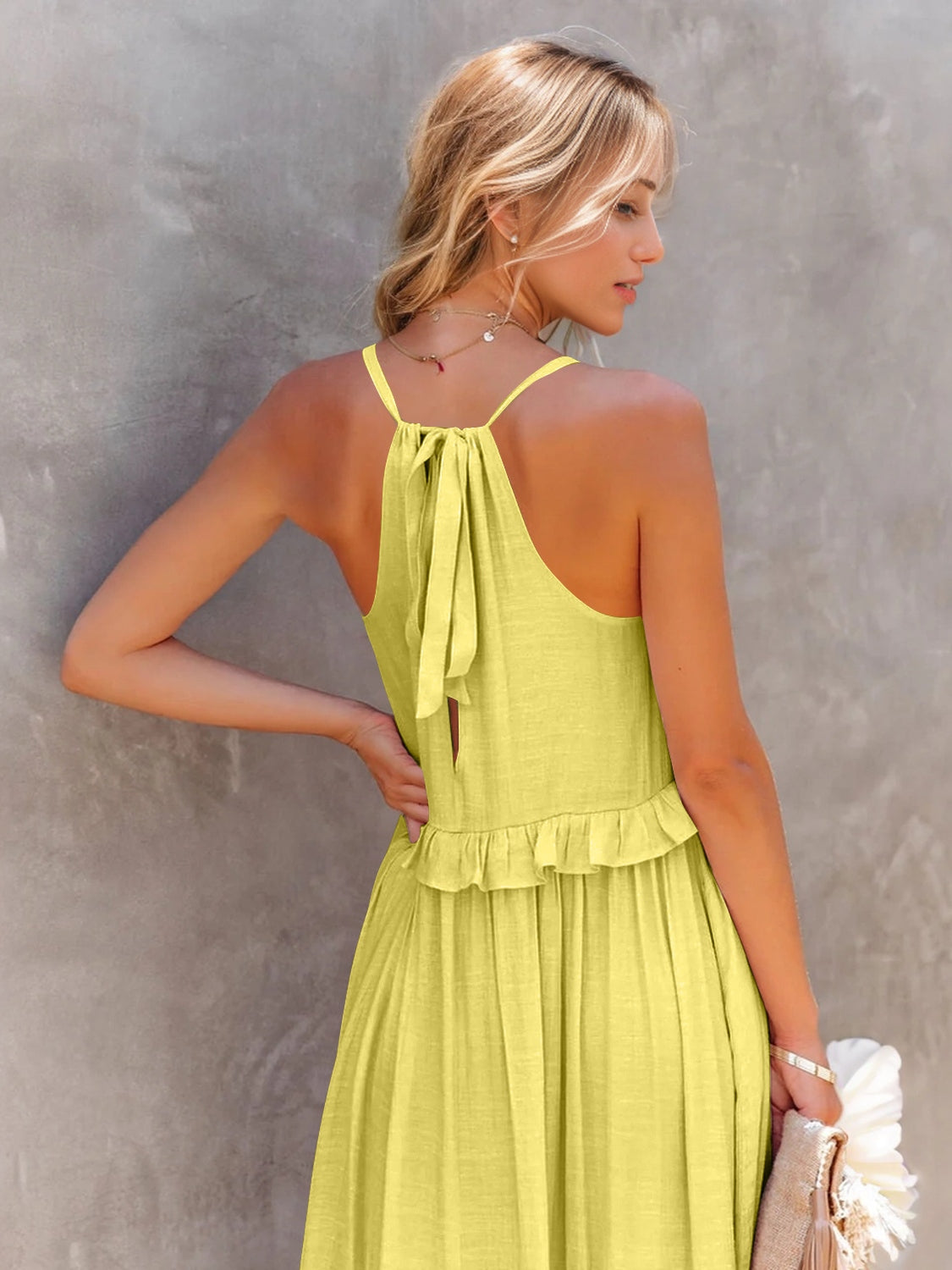 Ruffled Maxi Dress with Pockets - HOORR