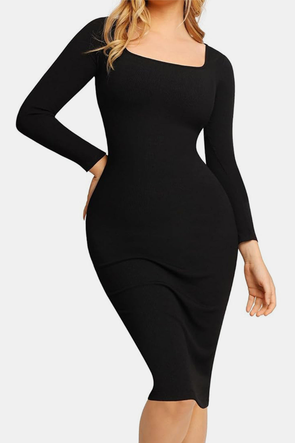 Shape-wear Square Neck Dress - HOORR