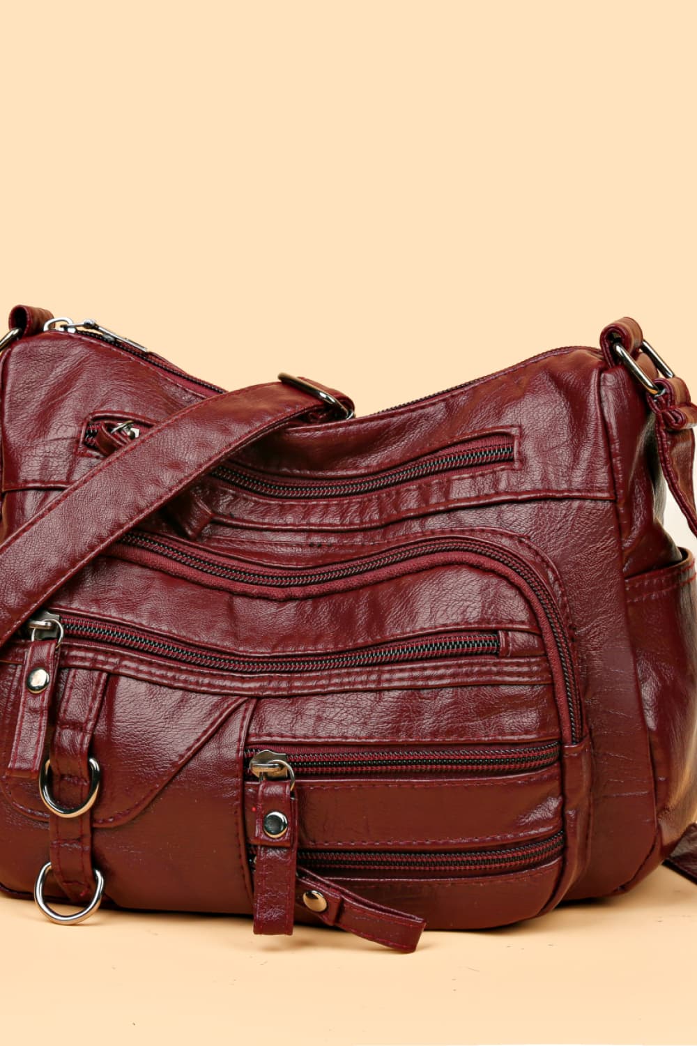 Multi-Pocket Leather Crossbody Bags - HOORR