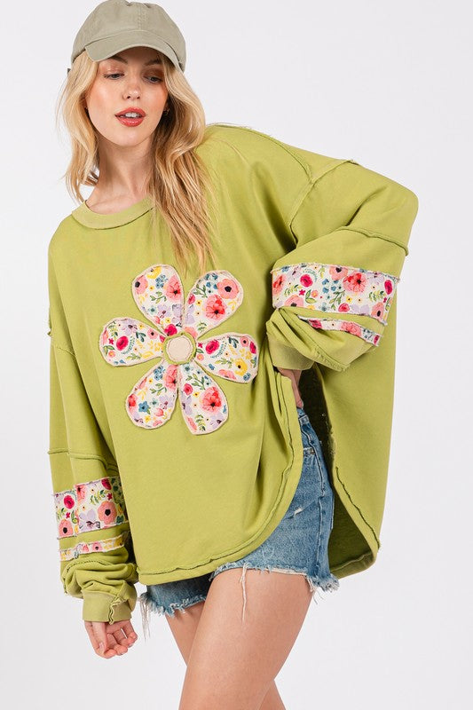 Daisy Patch Applique Sweatshirt