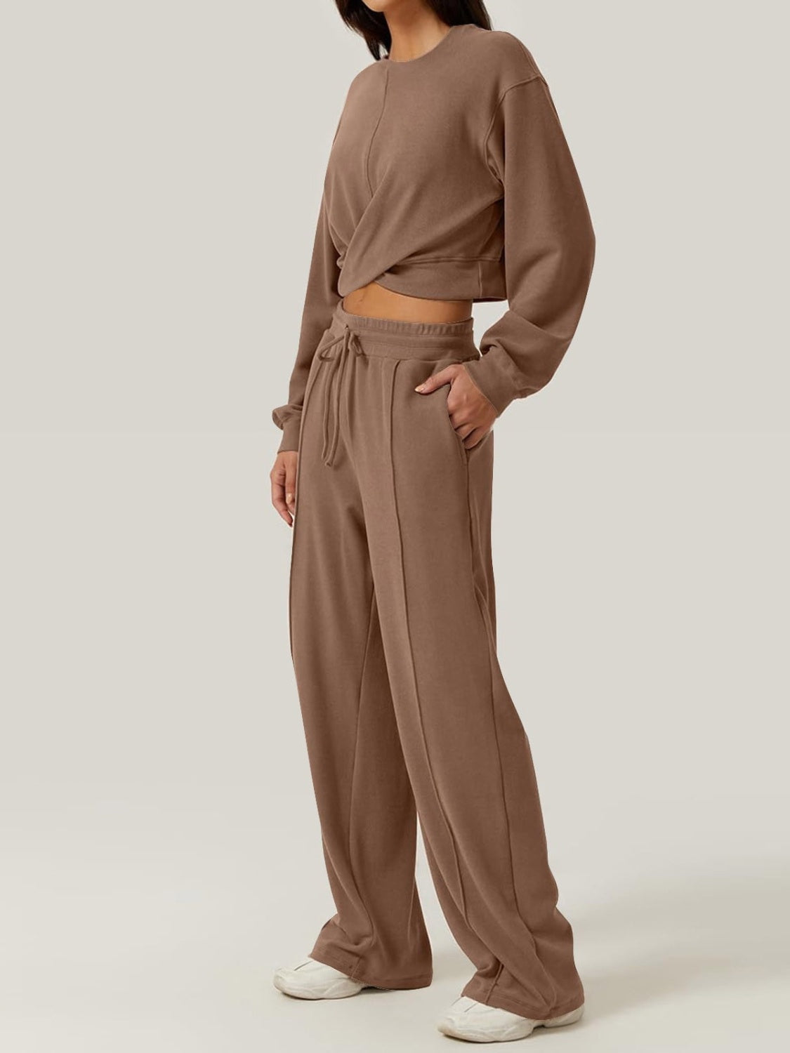 Crisscross Top and Drawstring Pants - HOORR