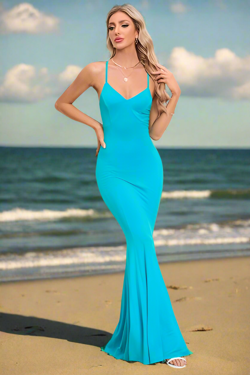 Spaghetti Strap Fishtail Dress