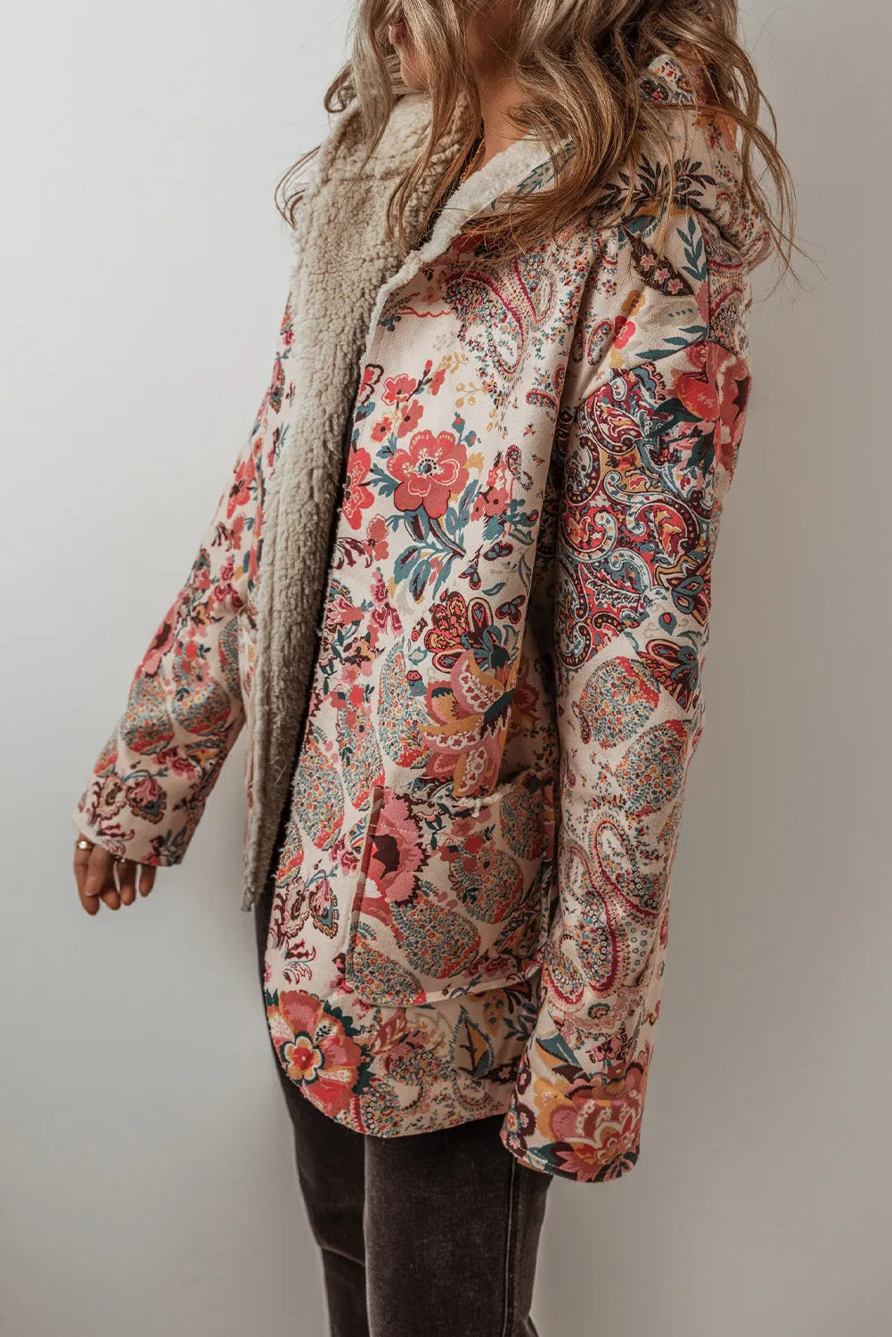 Printed Long Sleeve Hooded Jacket - HOORR