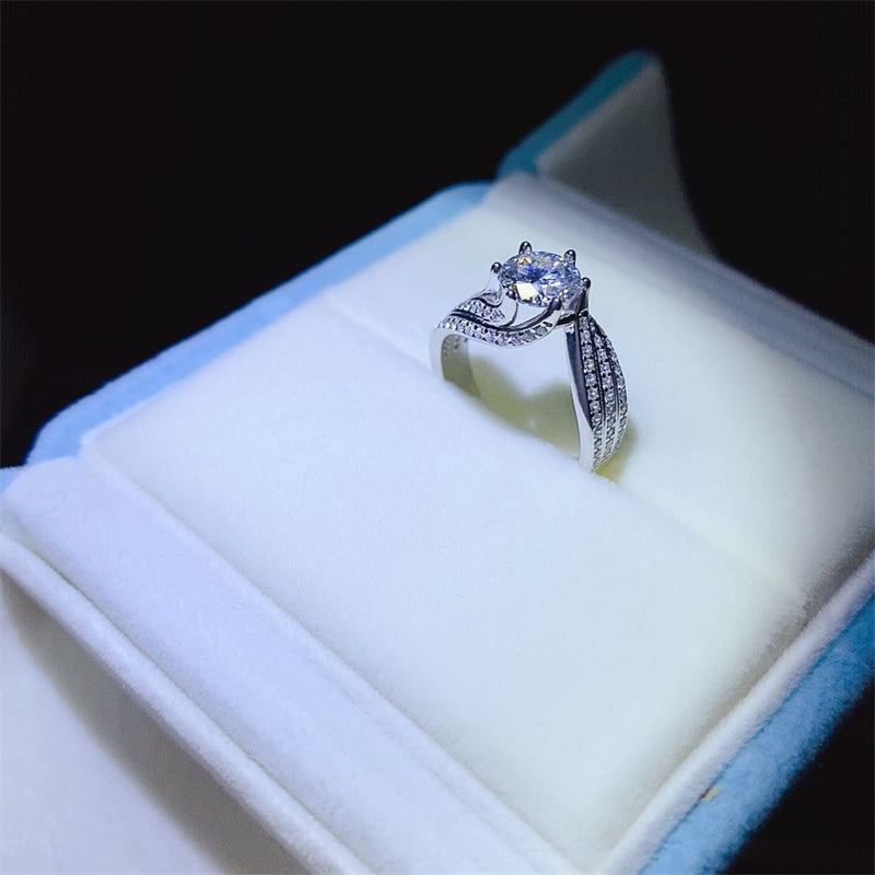 1 Carat 925 Moissanite Sterling Silver Ring - HOORR