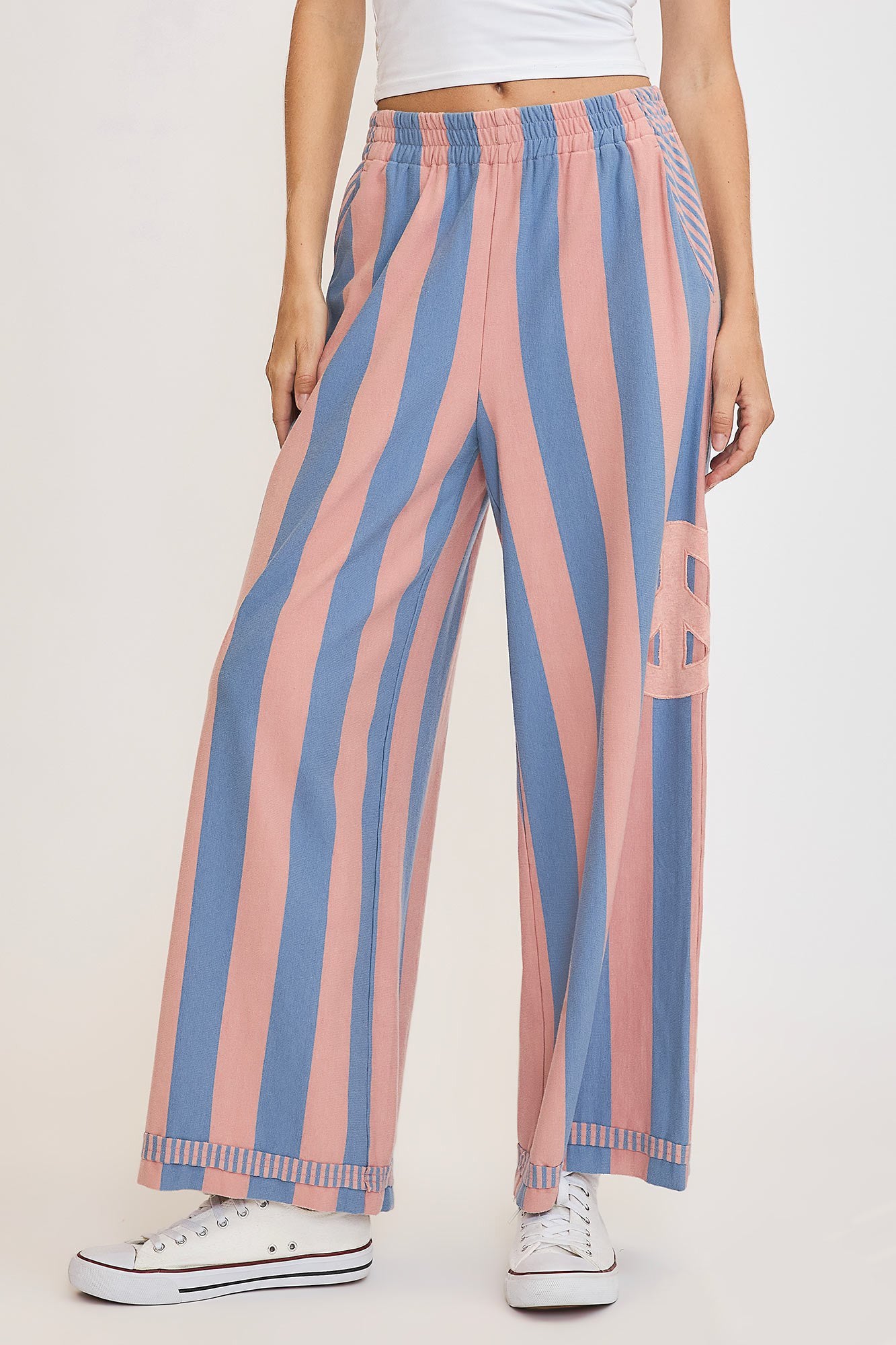 Striped Wide Leg Pants - HOORR