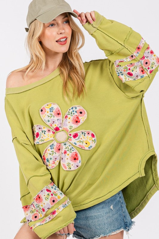 Daisy Patch Applique Sweatshirt