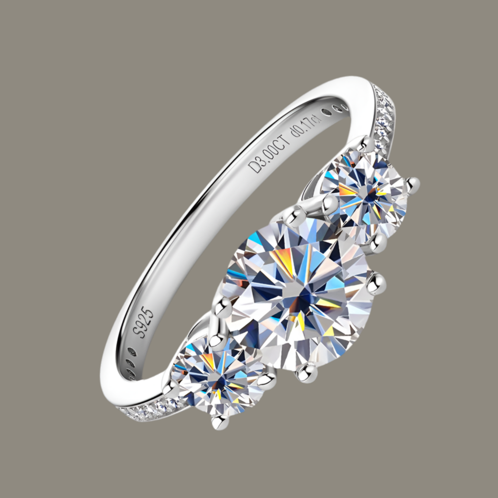 3 Carat Moissanite 925 Sterling Silver Ring - HOORR