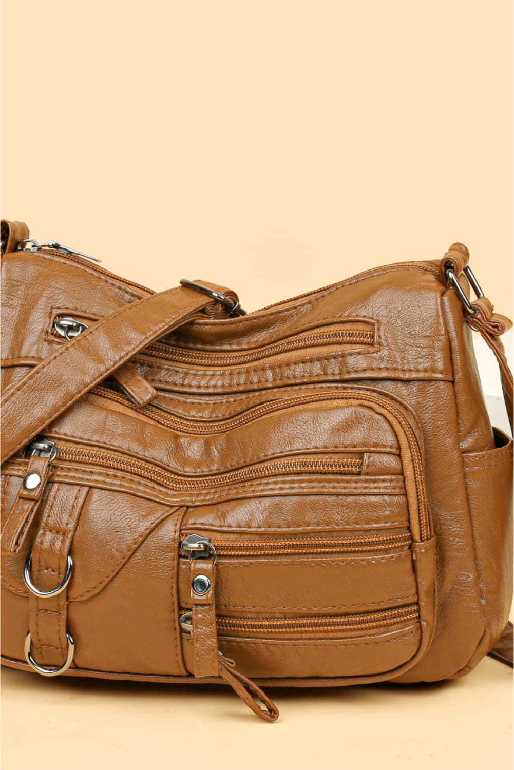 Multi-Pocket Leather Crossbody Bags - HOORR