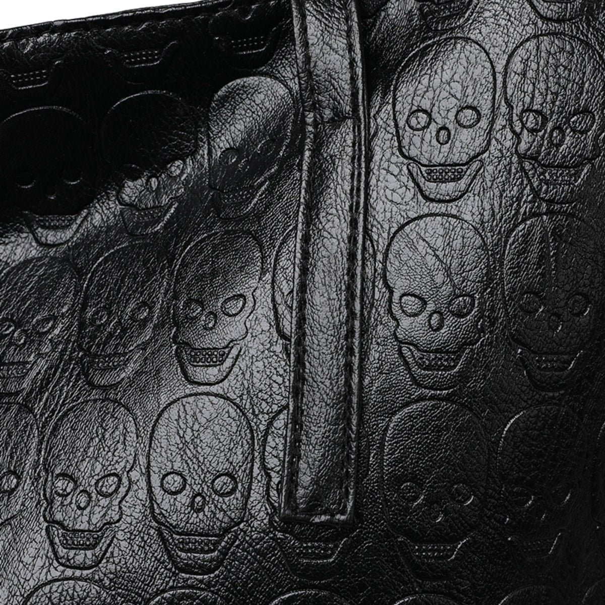 Skeleton Pattern PU Leather Tote Bag - HOORR