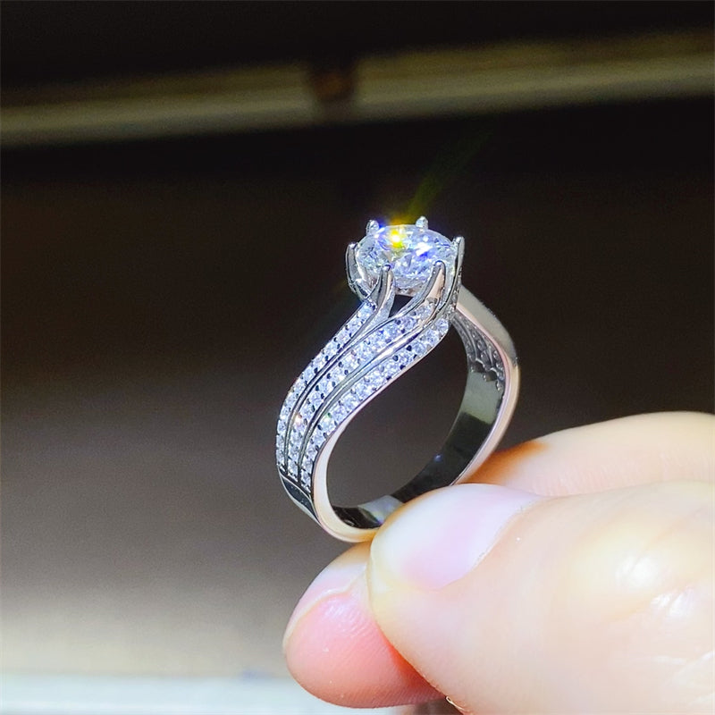 1 Carat 925 Moissanite Sterling Silver Ring - HOORR