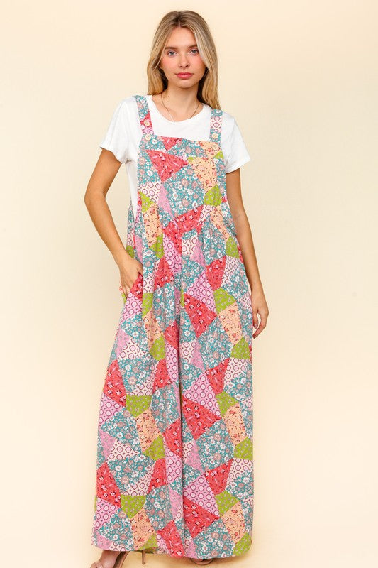 Printed Overalls with Pockets