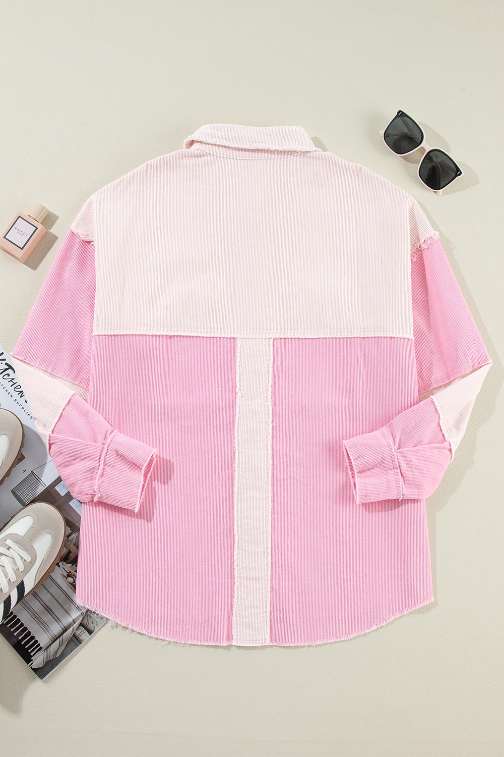 Two-tone Color Exposed Shacket Shirt - HOORR