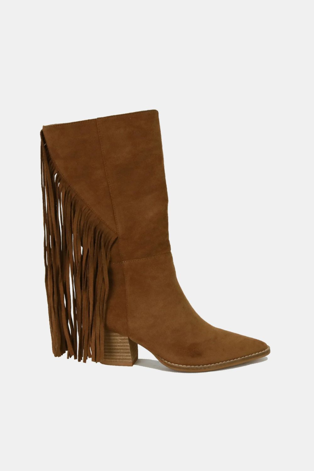 Suede Fringe Point Toe Boots