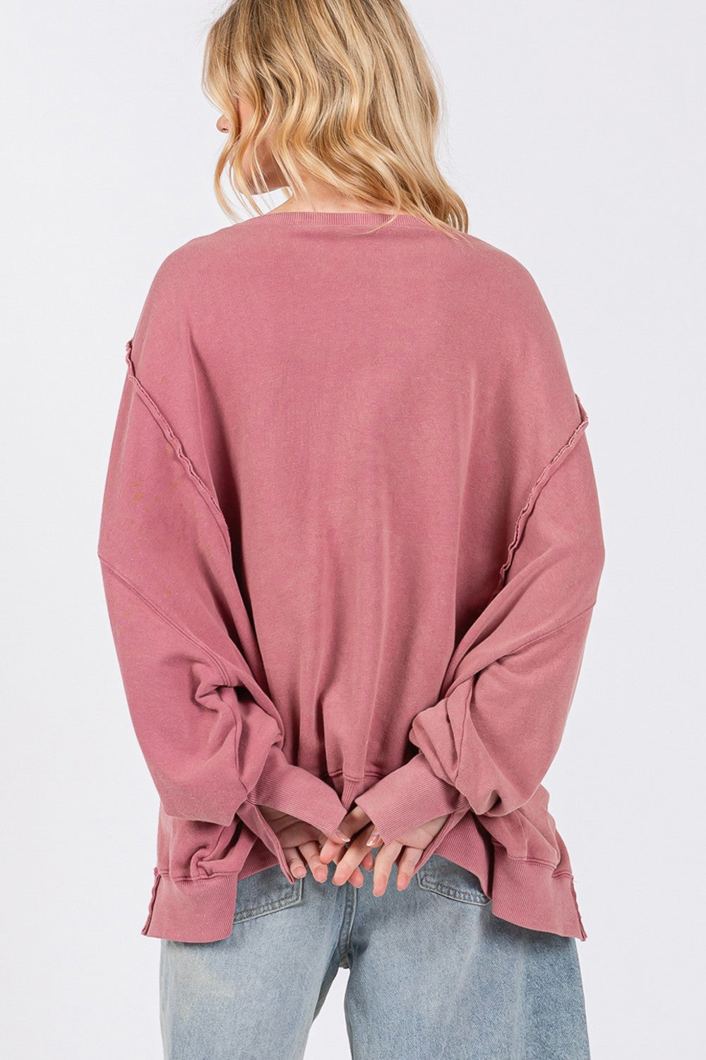 Side Slit Oversized Sweatshirt - HOORR