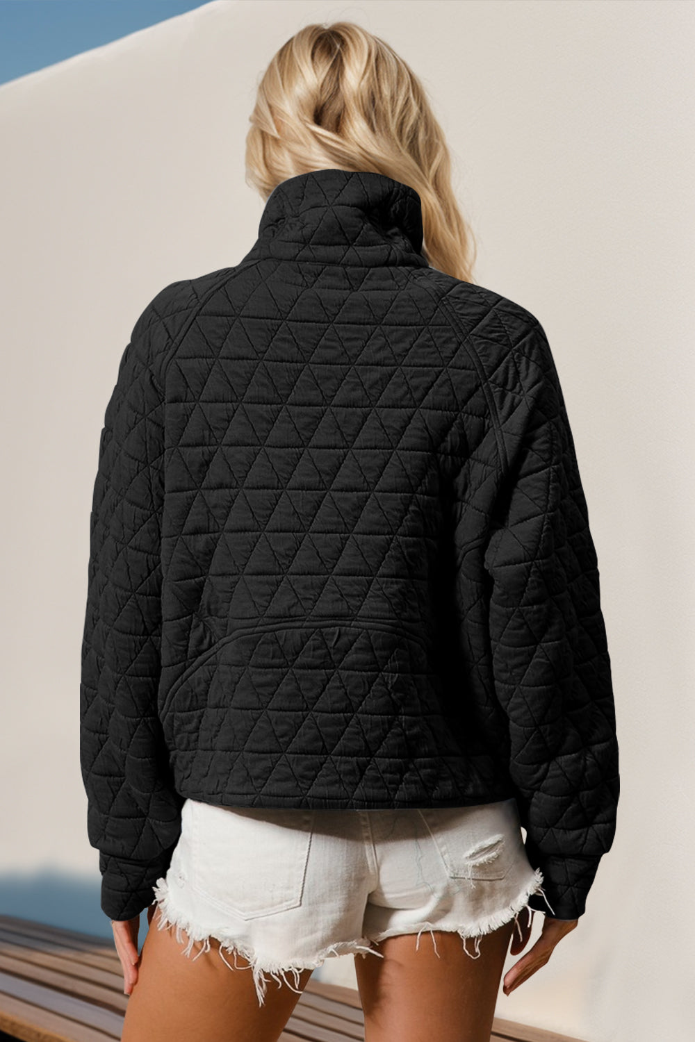 Quilted Sweatshirt with Pocket - HOORR