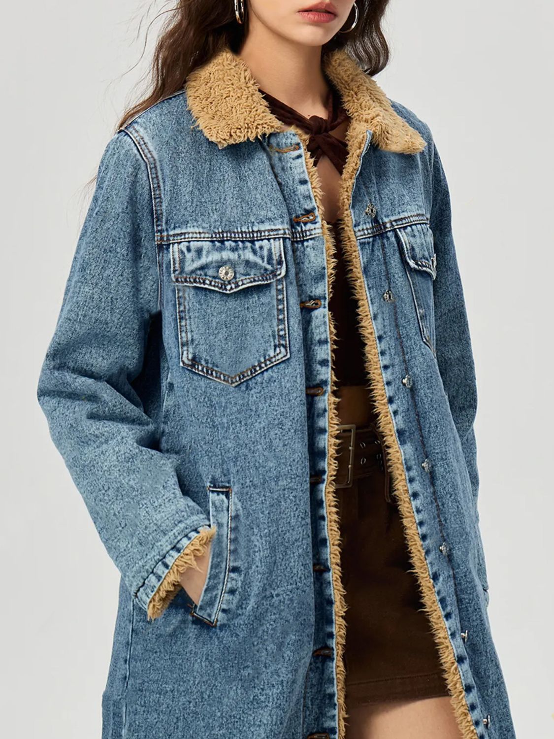 Denim Jacket with Fur Lining - HOORR