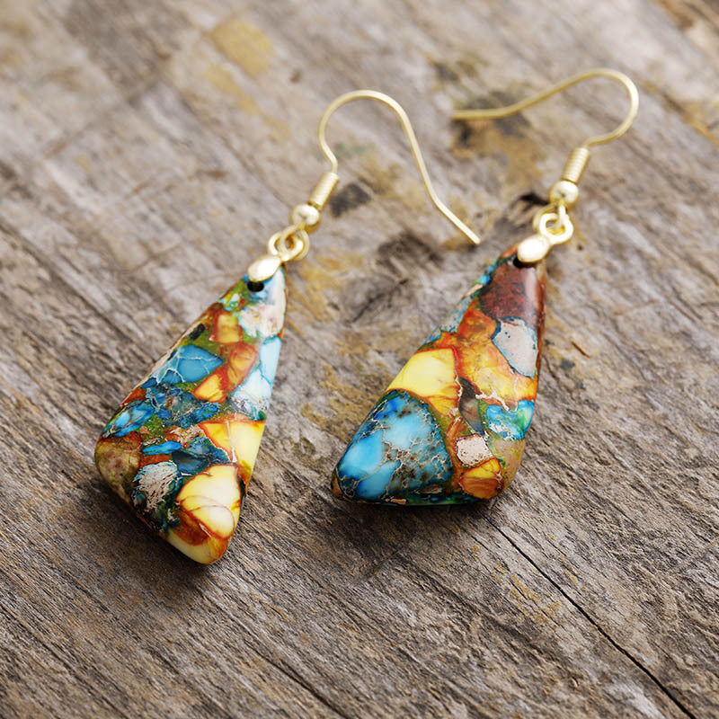 Emperor-Stone Geometric Earrings - HOORR