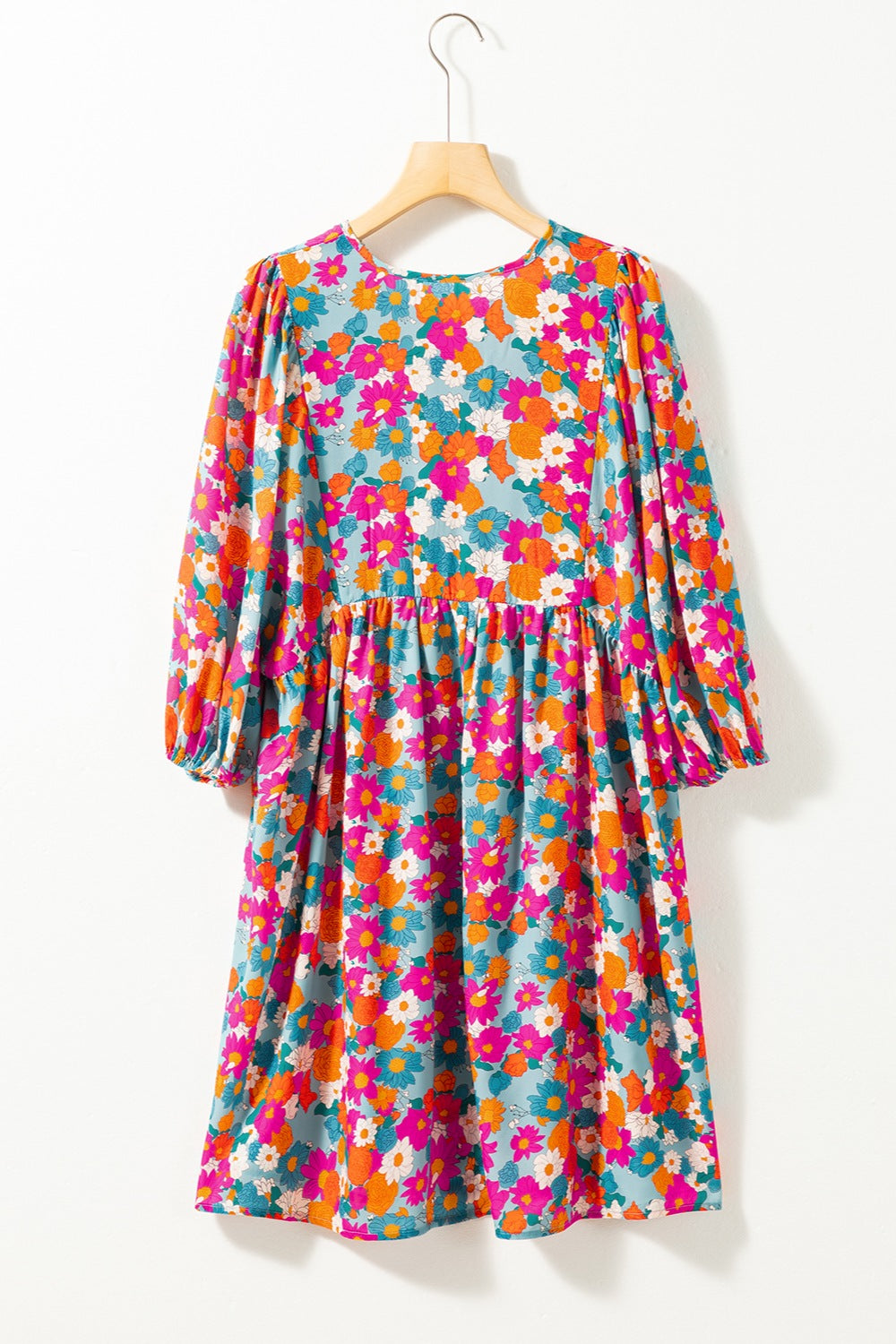 Floral Puff Sleeve Mini Dress - HOORR