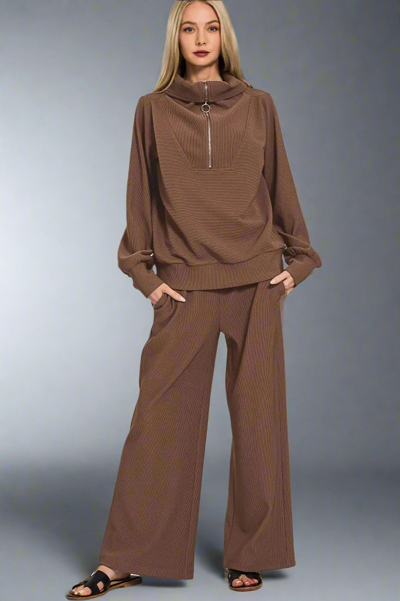Ribbed Pullover Pants Set