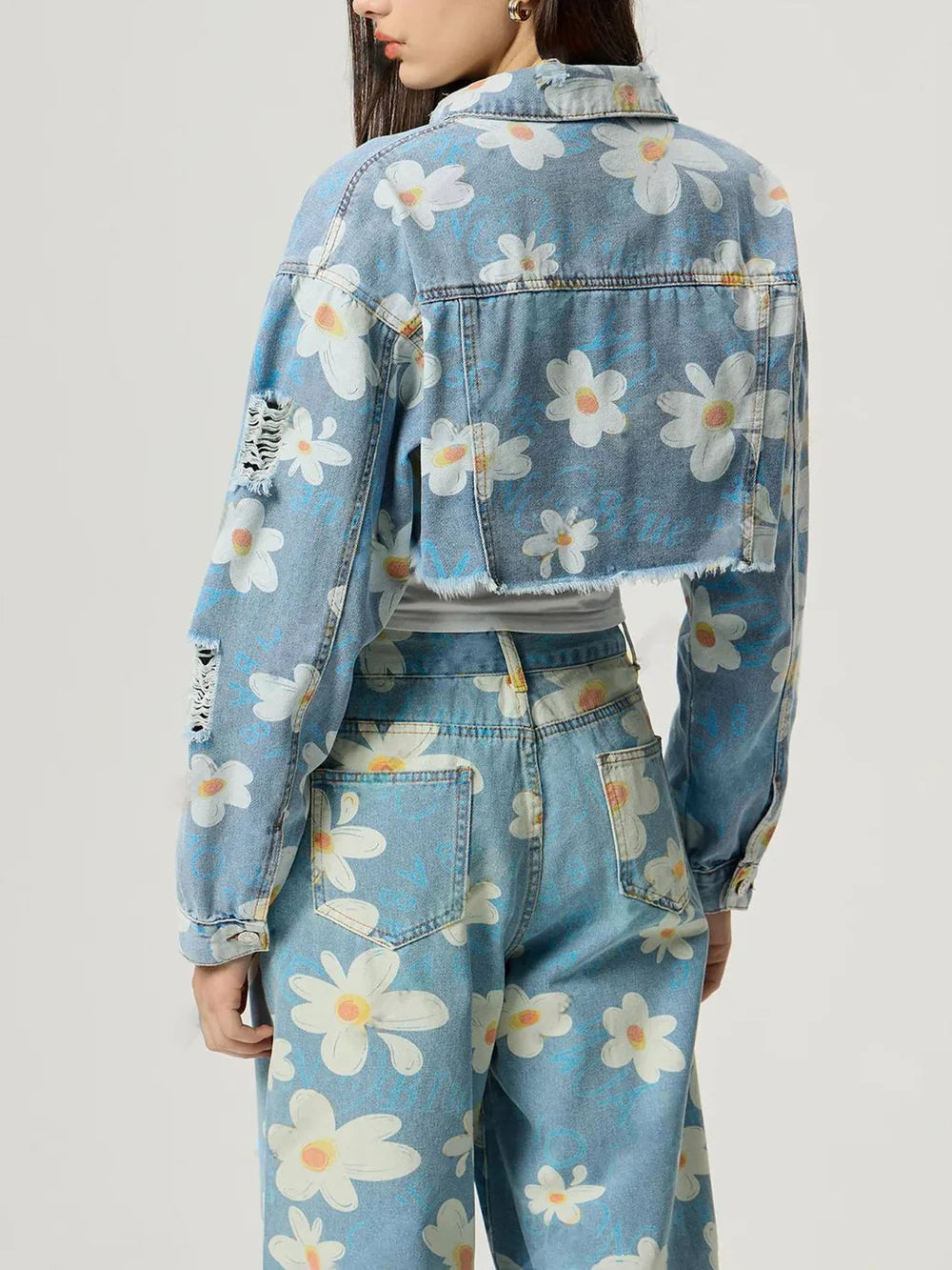 Floral Denim Set