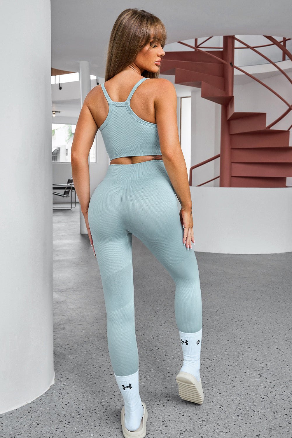 Cropped Active Top and Pants Set - HOORR