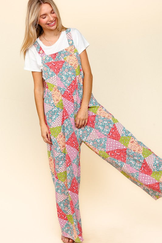 Printed Overalls with Pockets