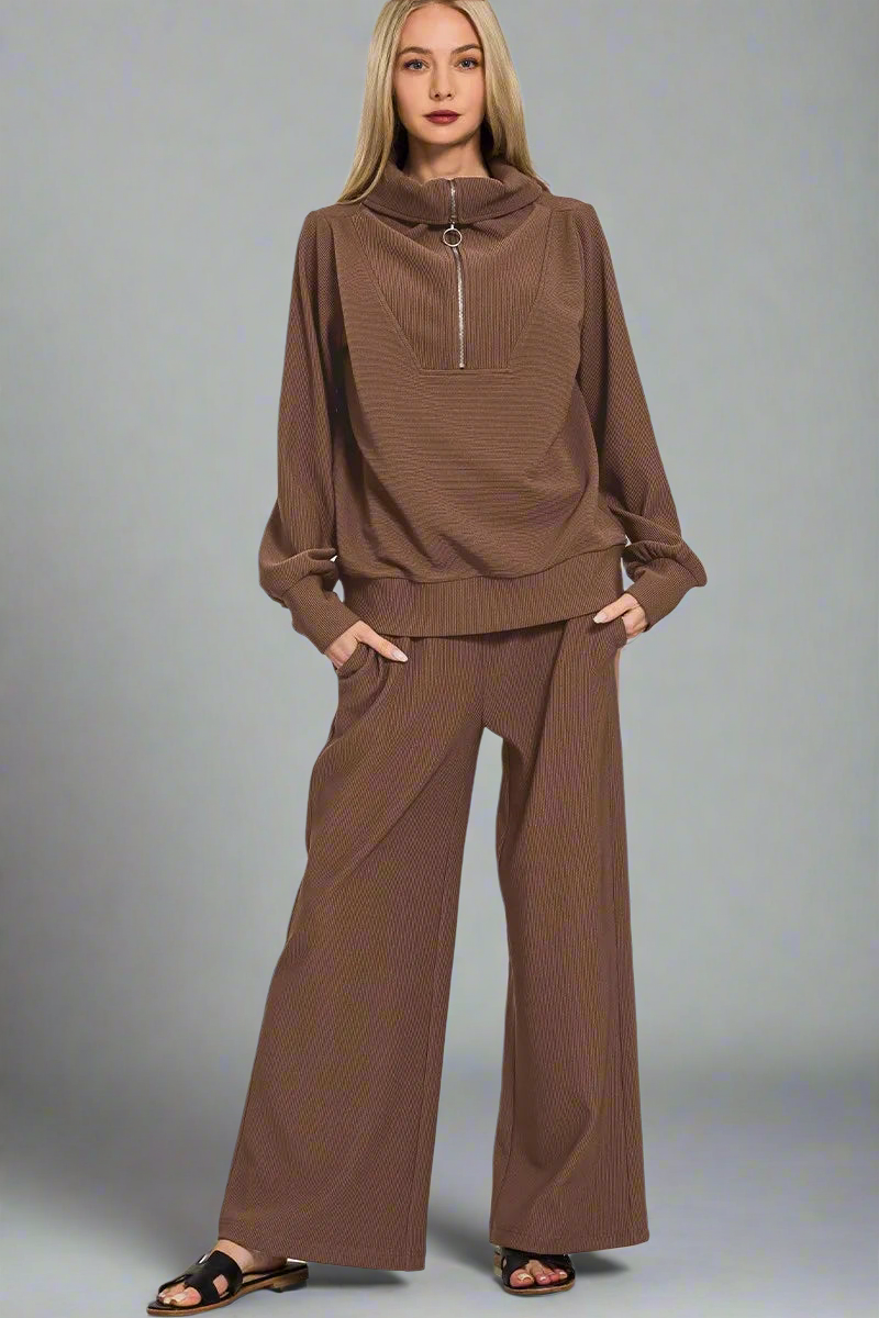Ribbed Pullover Pants Set