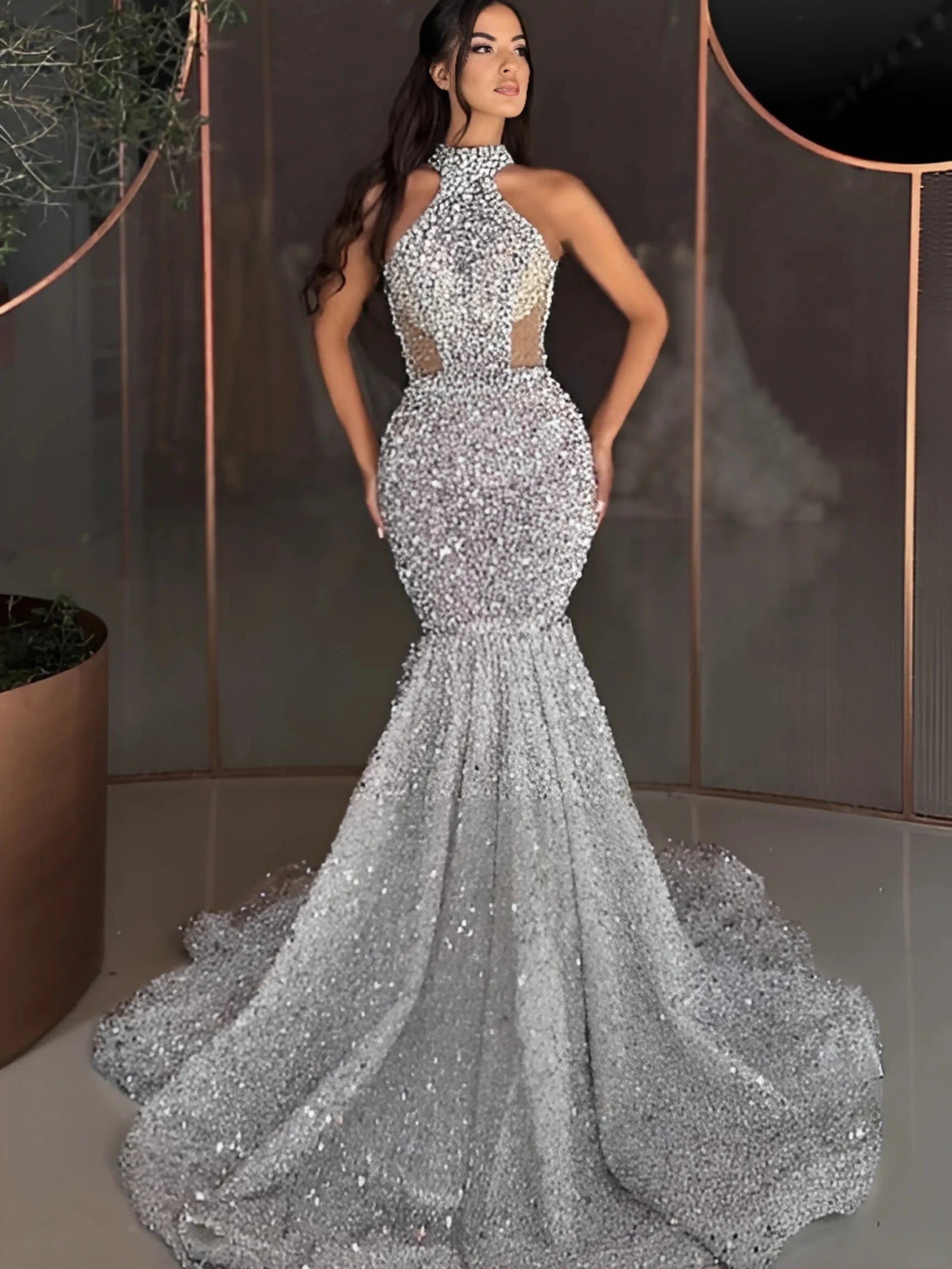 Sequin High Mermaid Prom Dress