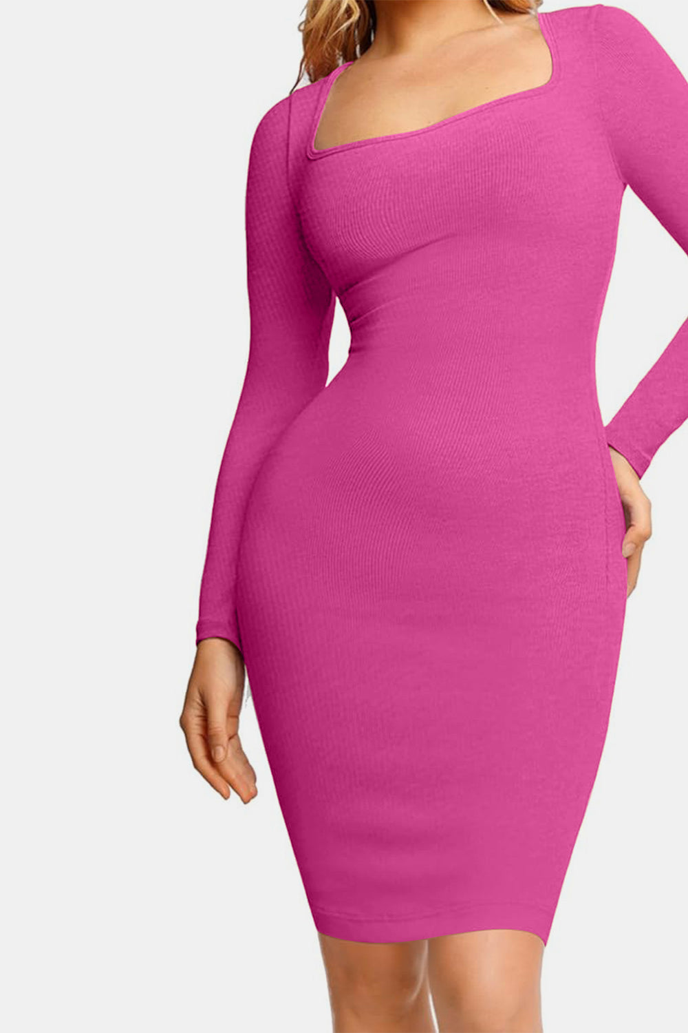 Shape-wear Square Neck Dress - HOORR