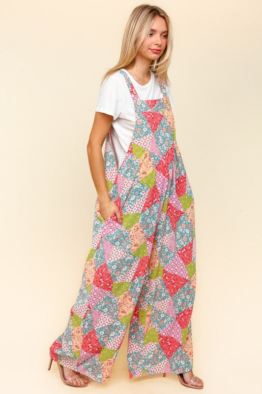 Printed Overalls with Pockets