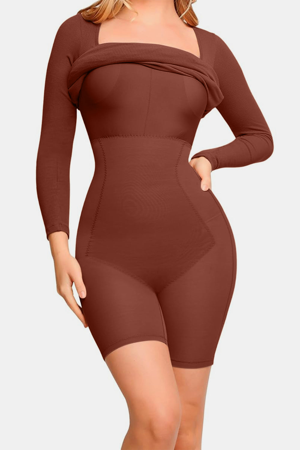 Shape-wear Square Neck Dress - HOORR