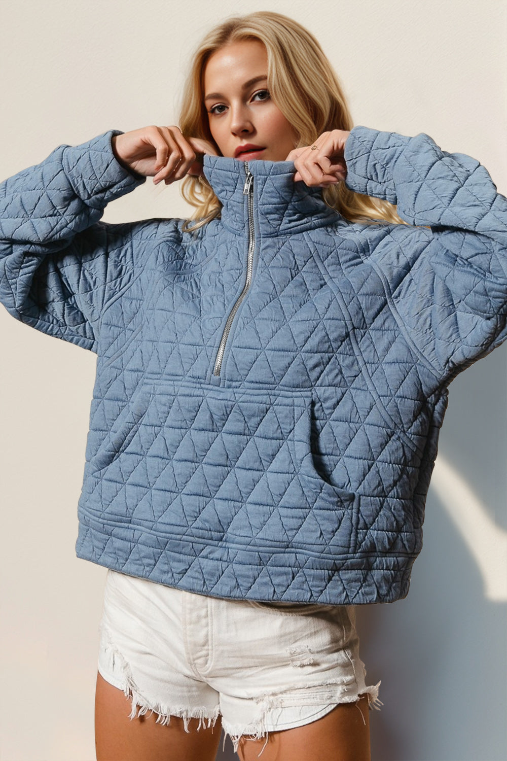 Quilted Sweatshirt with Pocket - HOORR