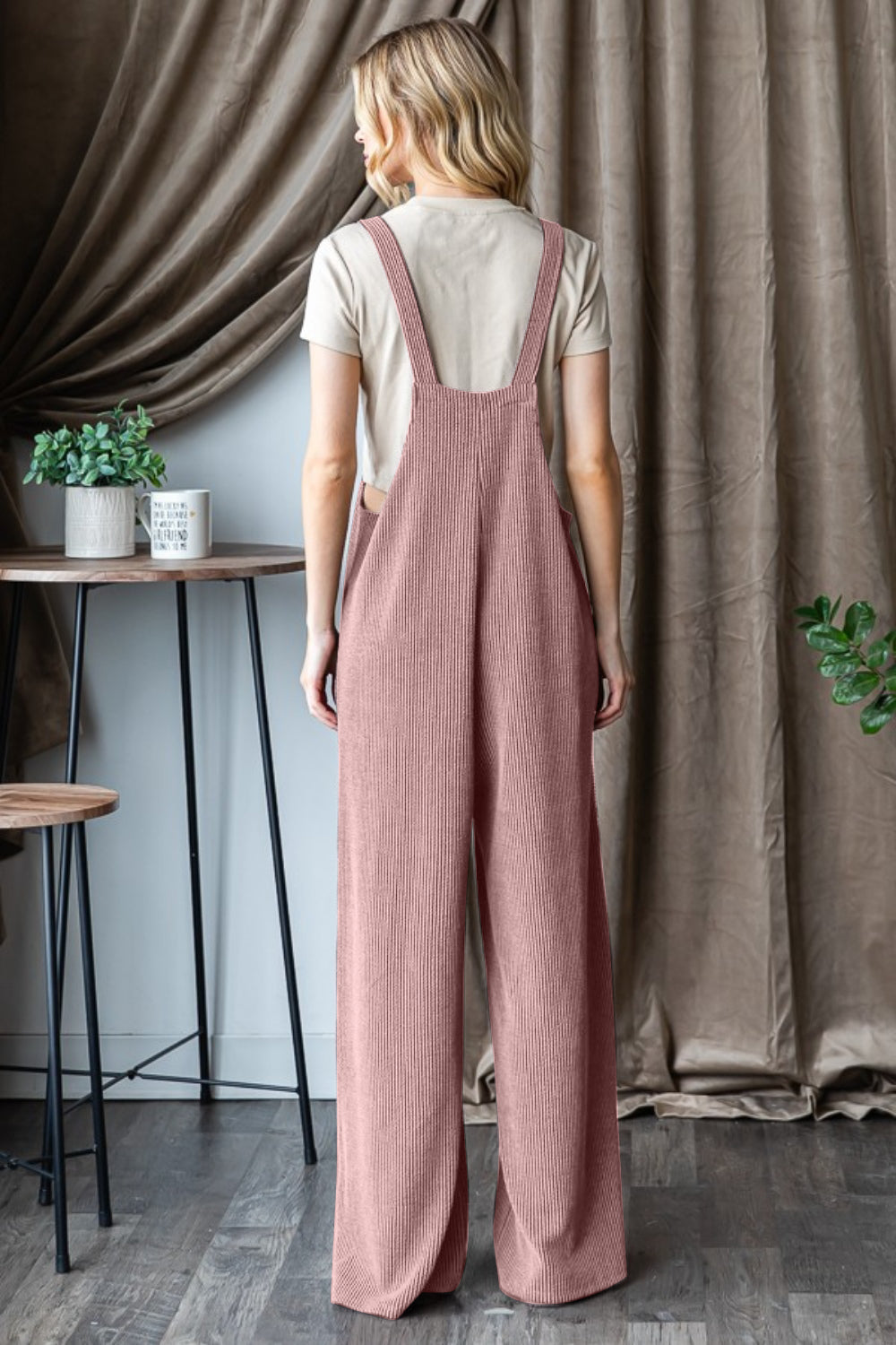 Ribbed Pocket Sleeveless Jumpsuit - HOORR