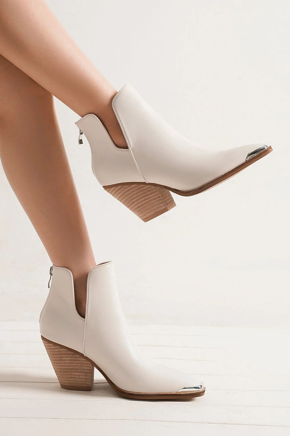 Pointed Block Heel Ankle Boots