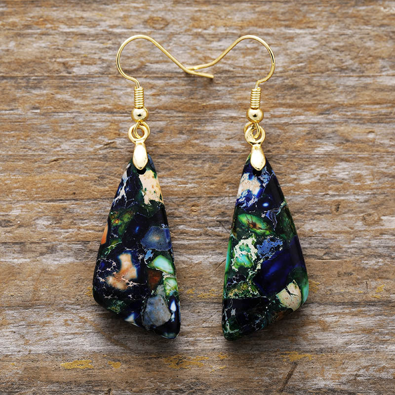 Emperor-Stone Geometric Earrings - HOORR