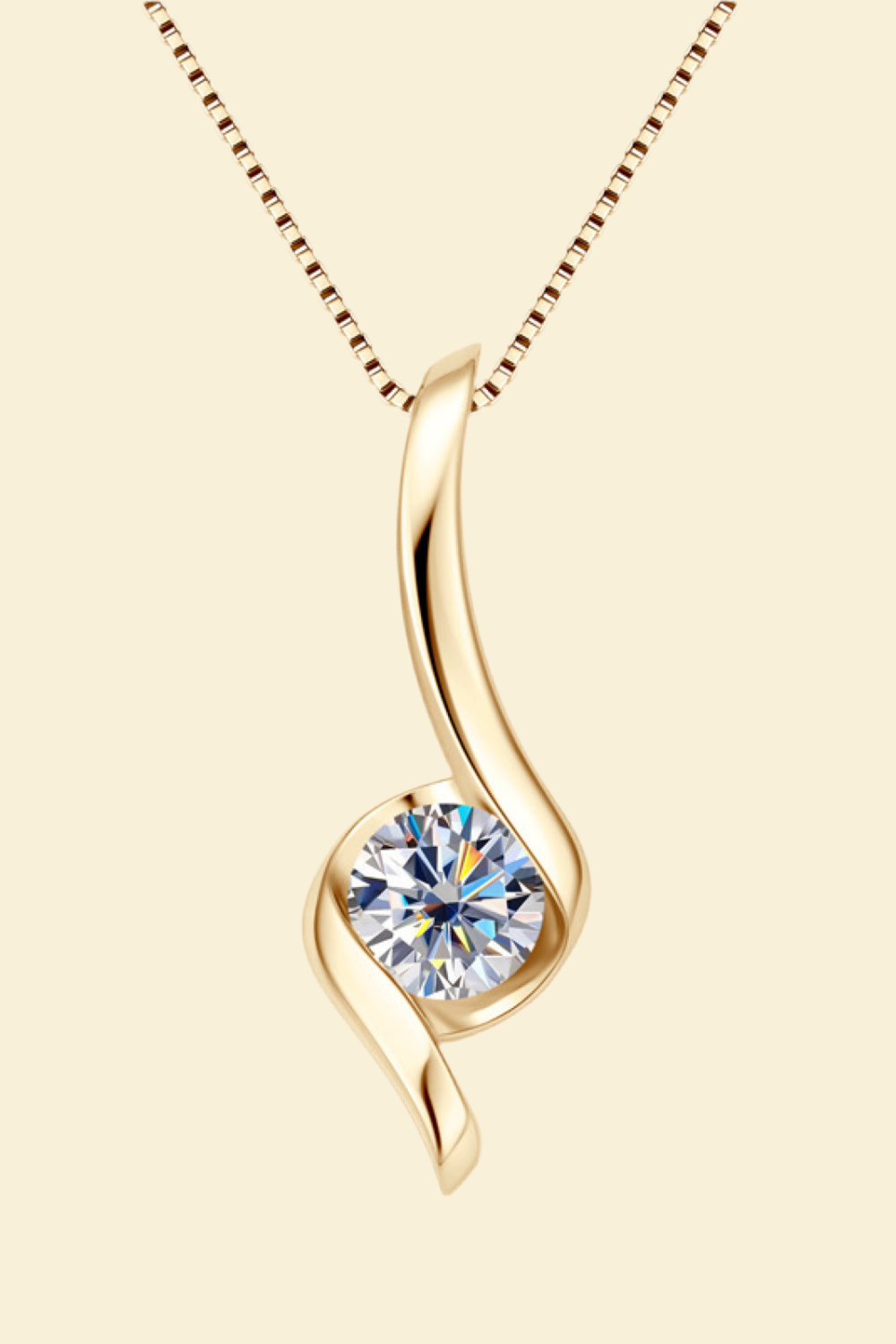 1 Carat Moissanite 925 Sterling Silver Necklace