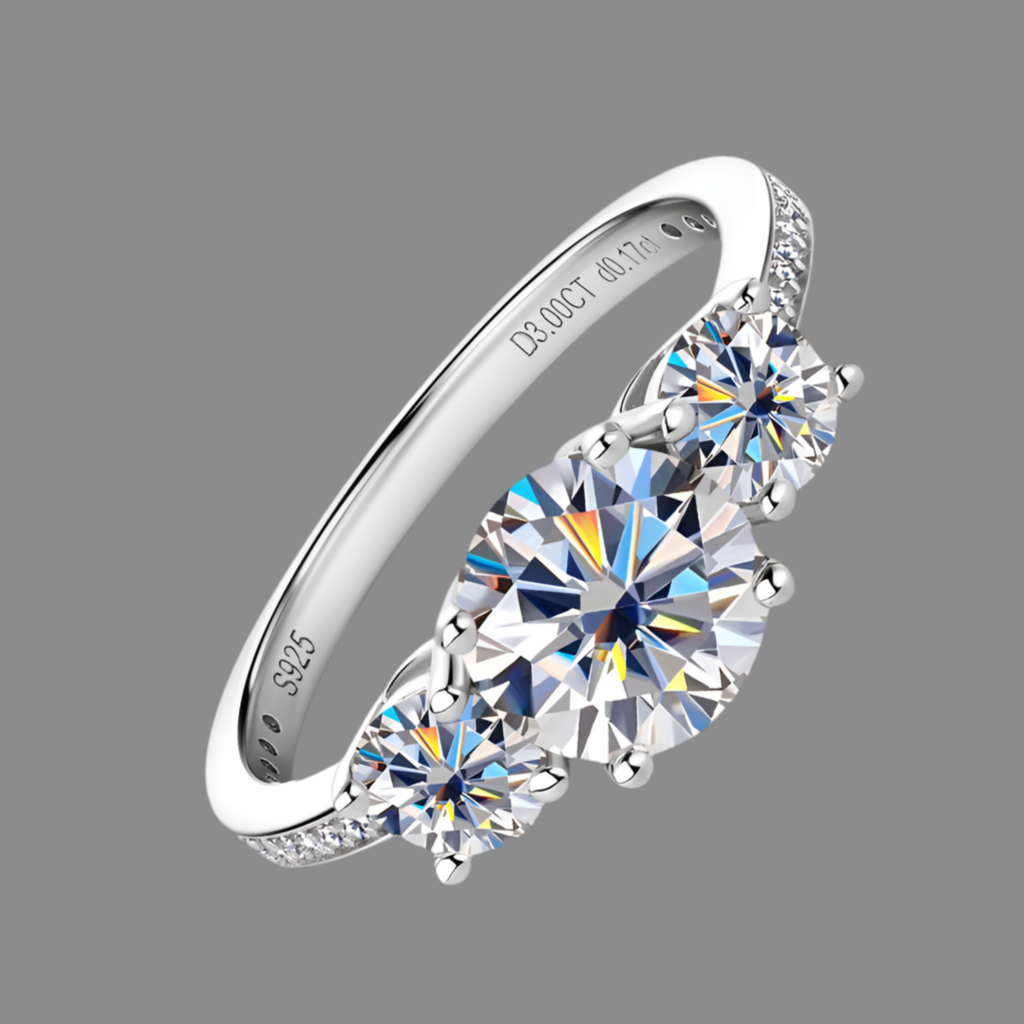 3 Carat Moissanite 925 Sterling Silver Ring - HOORR