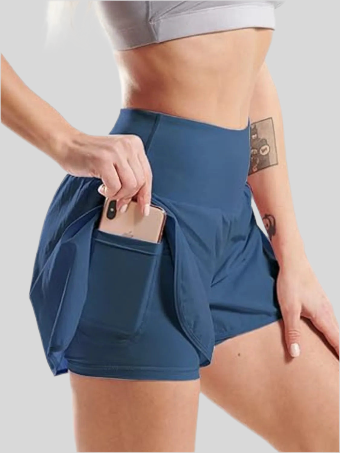 Pocketed Waist Active Shorts