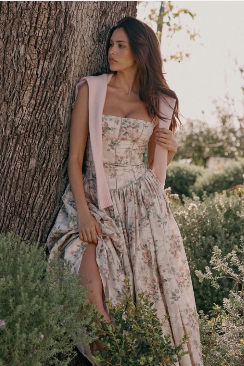 Floral Slim-Fit Corset Dress