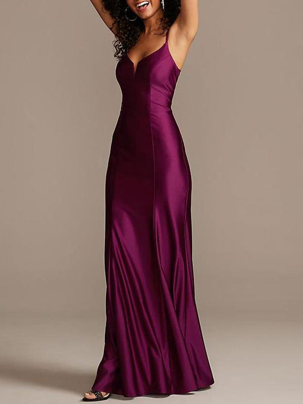 Satin Sheath Bridesmaid Dress