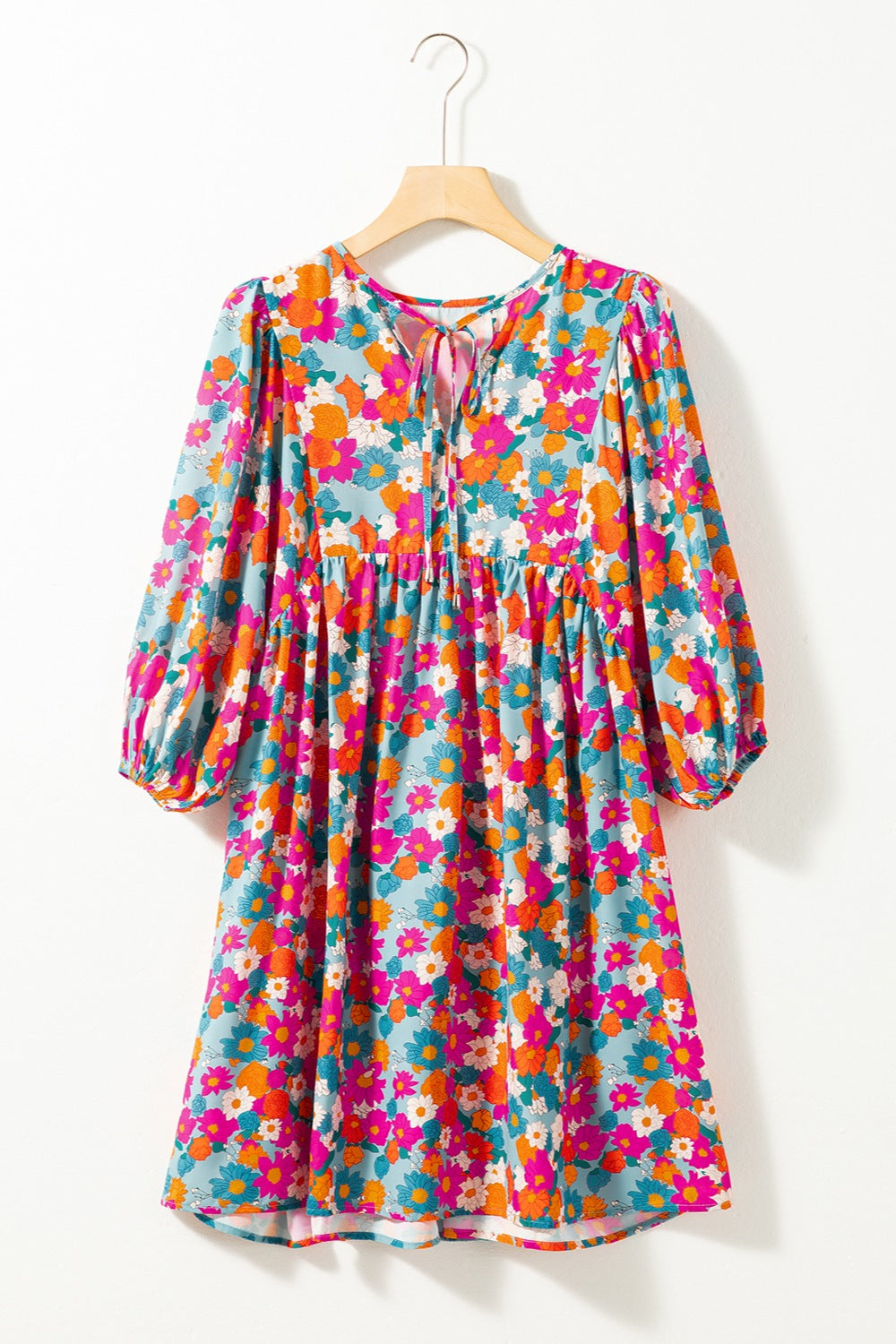 Floral Puff Sleeve Mini Dress - HOORR