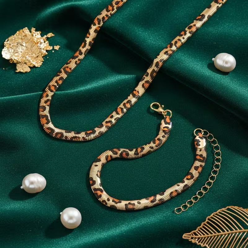 Chunky Leopard Jewelry Set