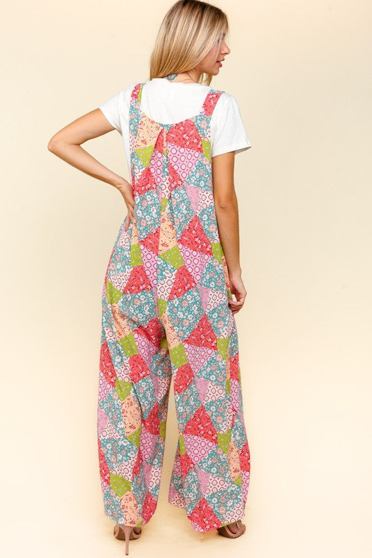 Printed Overalls with Pockets