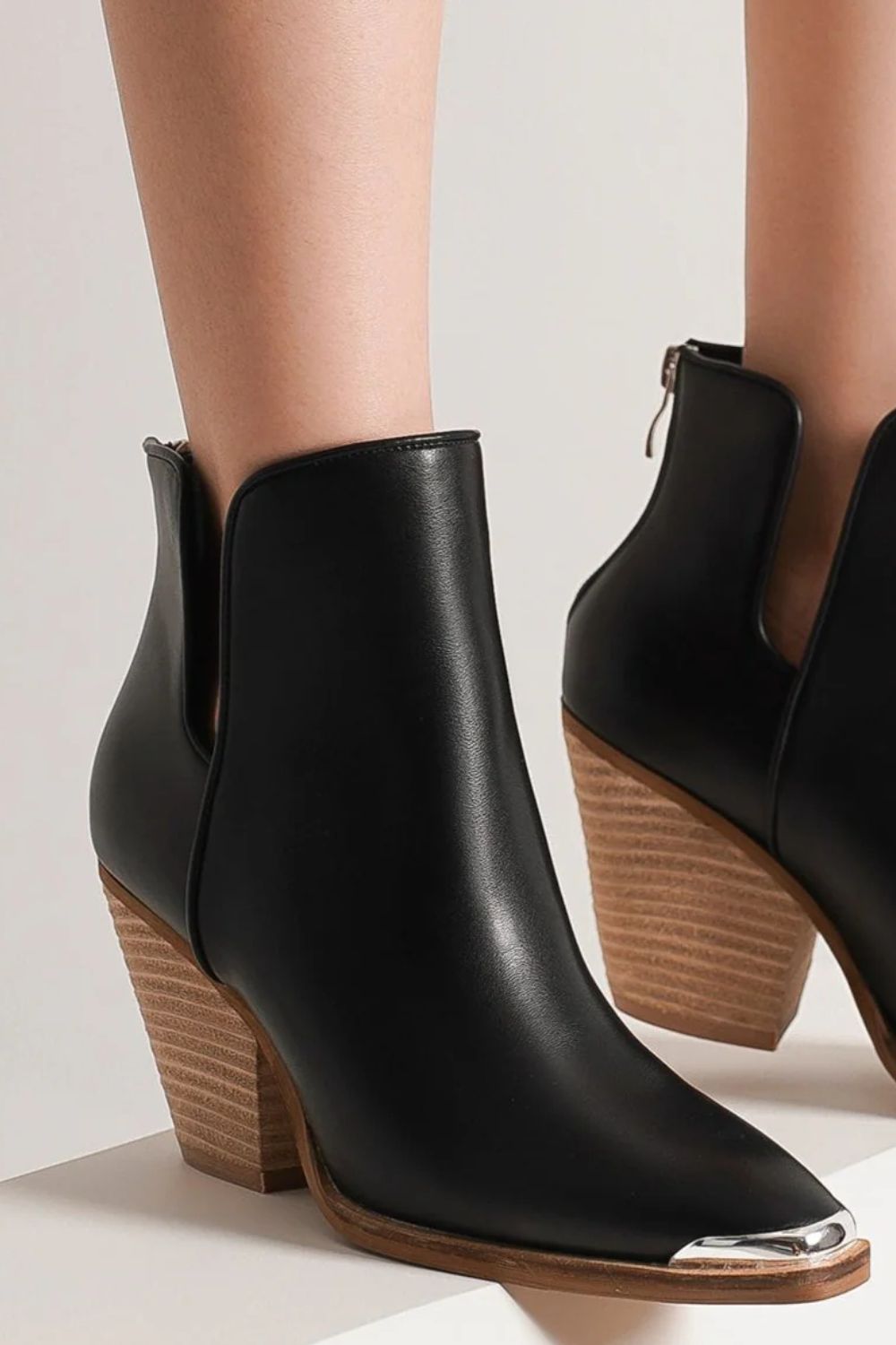 Pointed Metal-Tip Toe Boots