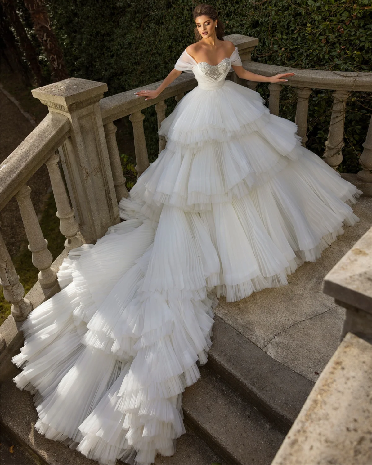 Voluminous Sweetheart Wedding Gown