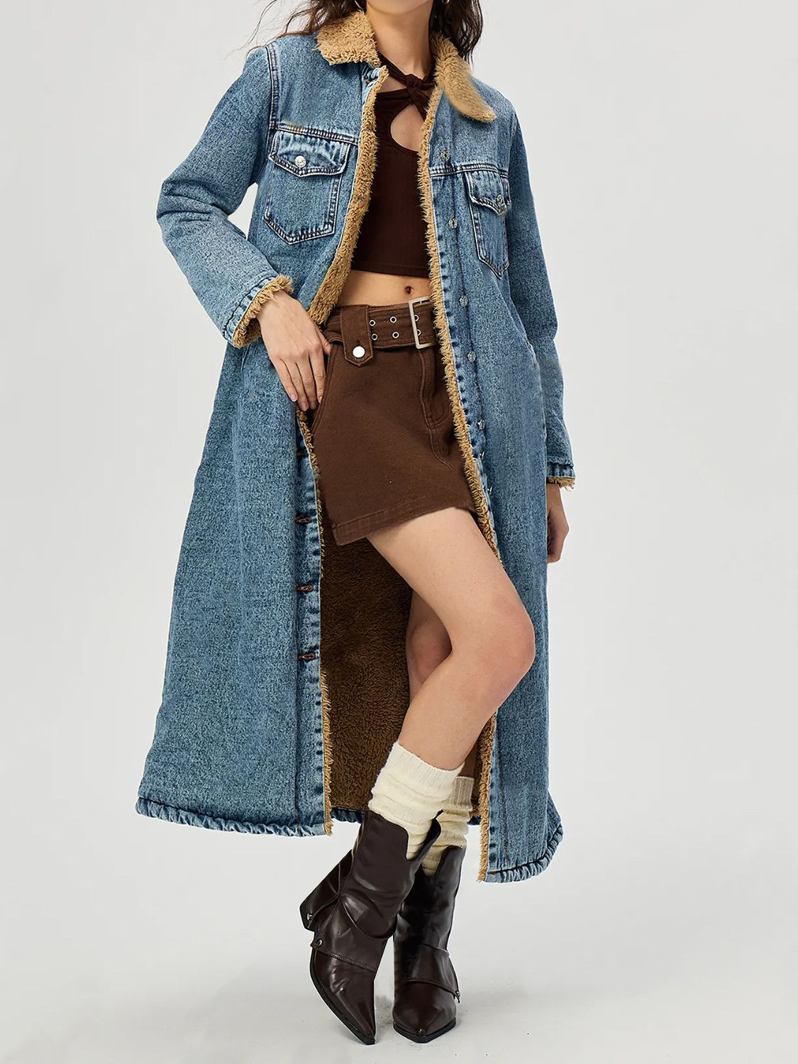 Denim Jacket with Fur Lining - HOORR