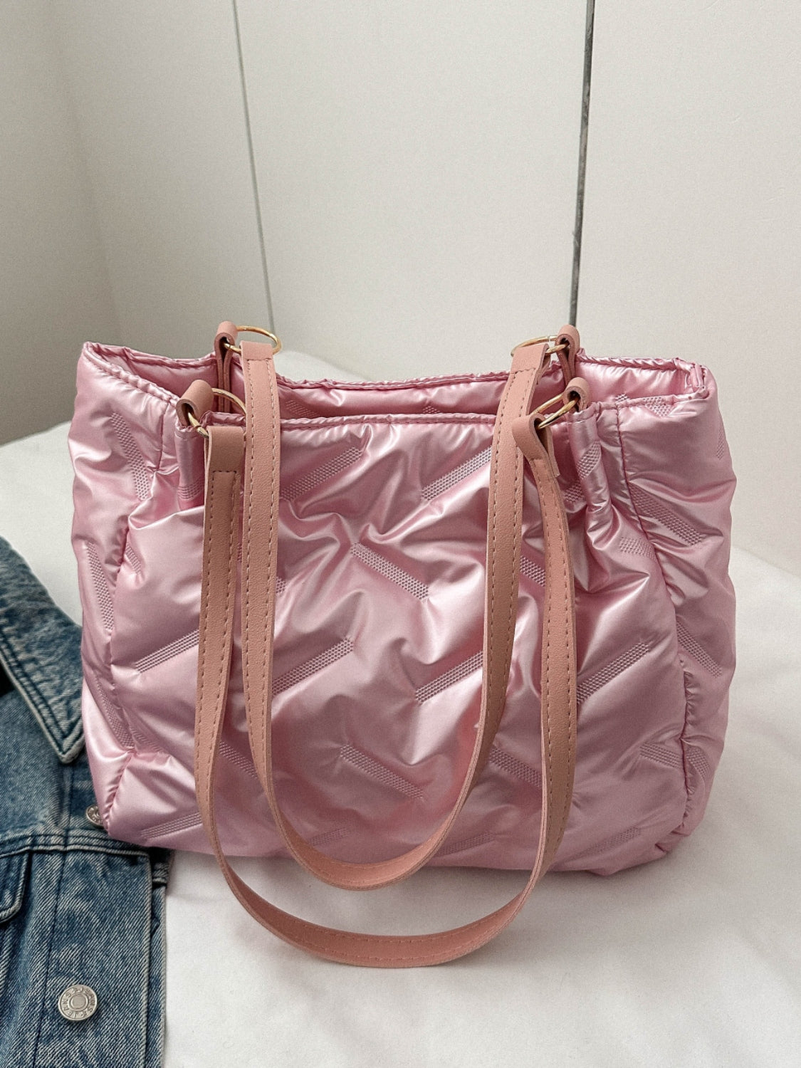 Textured Polyester Shoulder Bag