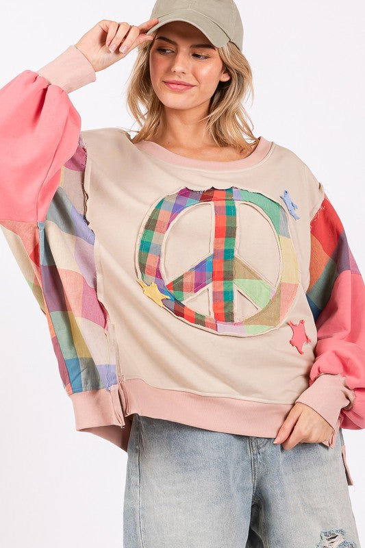 Peace Patch Dropped Sweatshirt - HOORR